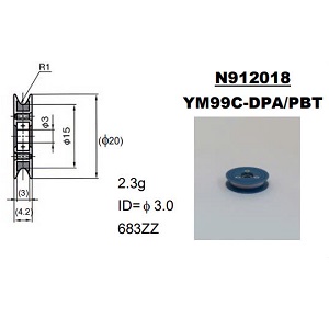 Con lăn vòng bi sứ bearing roller guide Yuasa No. N912018 